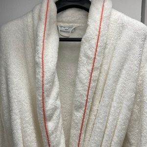 D Porthault M Terry bathrobe orange piping